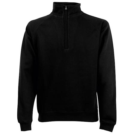 Fruit Of The Loom Herr Zip Neck Sweatshirt Top XL Svart Black XL