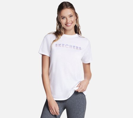 Skechers, Gradient Short Sleeve Tee, XL, Hvid, Dame