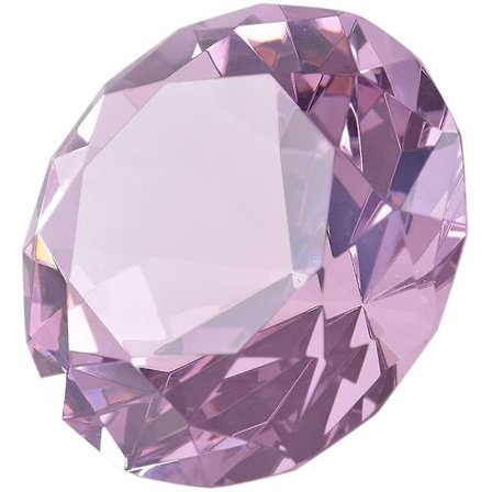 80mm(3,1 tum) Kristall Diamant Pappersvikt Prydnad Hem Dekorationer Solid Färg Rosa