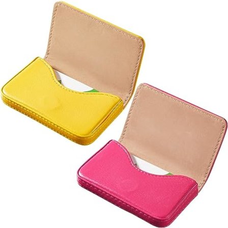 2 st Business Card Holder Business Card Plånbok PU Läder Kortfodral Fick Business Namnkortshållare med Magnetisk Stängning Kreditkort ID Fodral/