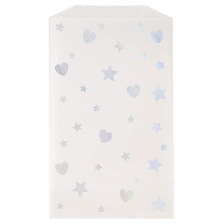 Unik feststjärnor och hjärtan godispåse (8-pack) En storlek grå