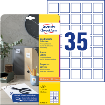 Etikett QR-kode Hvit 35x35 mm