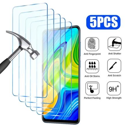 5 st skärmskydd för Redmi 9 härdat glas