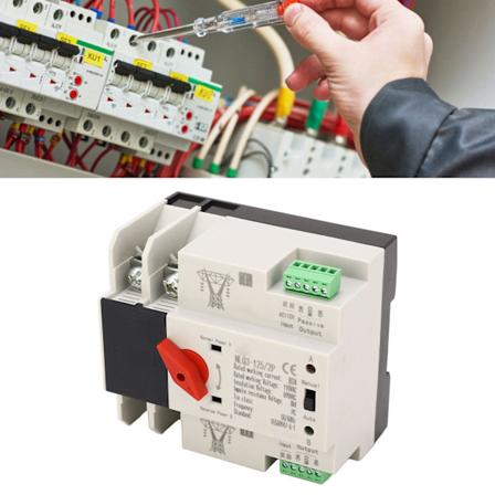 AC110V 63A Dubbel Ström Automatisk Överföringsswitch Snabbväxling Mini Strömöverföringsswitch för Köpcentrum Gårdar 2P
