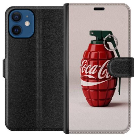 Kompatibel Tegnebogsetui til Apple Apple iPhone 12 mini Kunstnerisk illustration af Coca Cola granatæble i rødt og grønt, pop art inspireret motiv