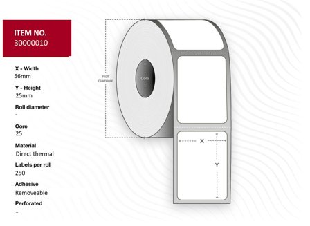 Capture Label 56x25mm. - Core 25.
