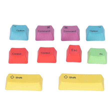 Keycaps PBT-materiale, lyse farger, termisk sublimeringsprosess, fargeutskiftnings-keycaps
