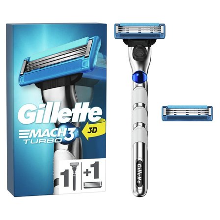 Gillette Mach3 Turbo barberskraber + 1 barberblad, Mænd, Barbering, Skrabere & Blade