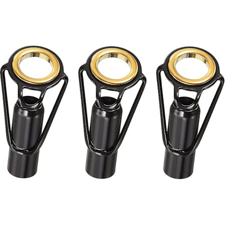 Fiskespørringstips Reparationskit Rustfrit Stål Ringguide Til Saltvands- og Ferskvandsfiskeri Sort 3stk