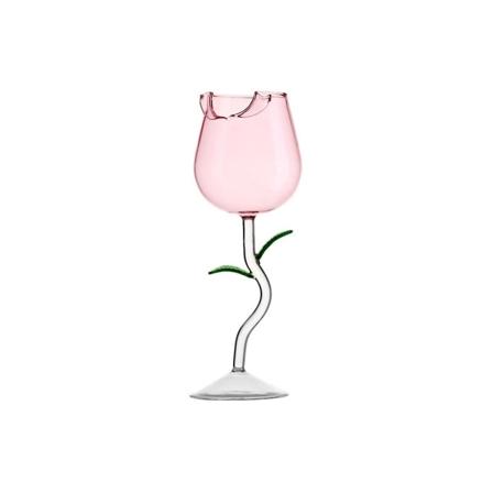 Roseformet vinglass transparent for fest bryllup Valentinsdag Bærekraftig Kreativ 150 ml Drikkevarer Rosa 150ml