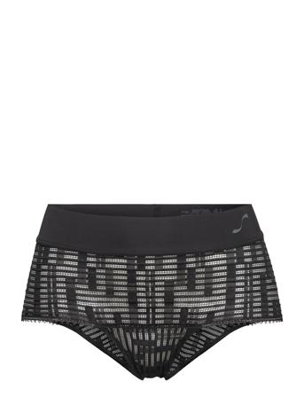 Sloggi S Seven Mid Waist Panty Lingerie Panties High Waisted Panties Musta Sloggi