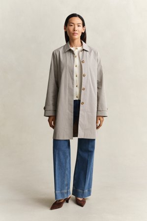 GANT Damen Karierter Kurzmantel (L) Beige