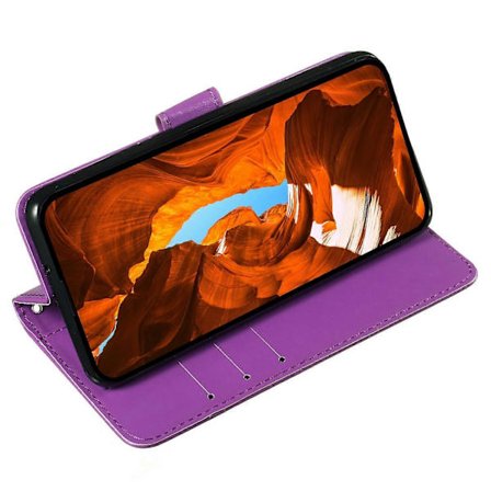 Deksel til Samsung Galaxy A17 PU-lær Flip Telefon Deksel Lommebok Kortspor Holder Lilla