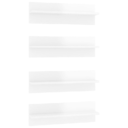 Vidaxl Vägghyllor 4 St Vit Högglans 60x11,5x18 Cm Konstruerat Tr Vit