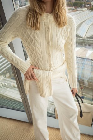 NA-KD Kabelstickad cardigan - Koftor & Cardigans - OffVit - S (EU 34-36)