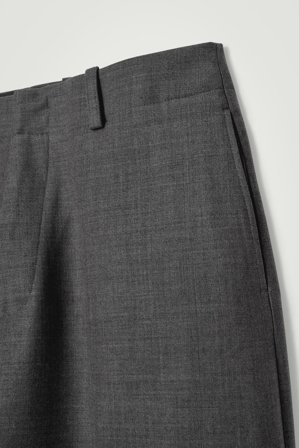 COS Men's Pantaloni A Gamba Larga In Misto Lana Merino in Grigio