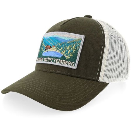 Wild Spirit - Grön trucker Keps - Bundesland Baden-württemberg Olive/Stone A-frame Trucker @ Hatstore
