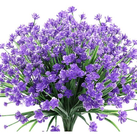 Udendørs Kunstige Blomster UV-bestandige Farveægte Kunstige Blomster Plastik Kunstige Planter Dekoration Egnet til Have, Veranda, lilla