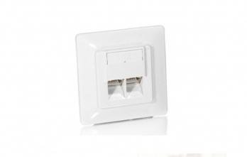 Equip V‘g-udtag Cat.5E 2 udtag Flush mount. Hvid