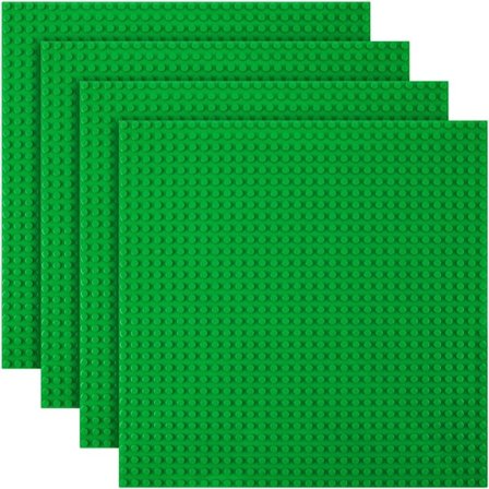 Byggplatta, 4 klassiska basplattor, 25,5 x 25,5 cm, bottenplatta, kompatibel med alla stora märken, byggklossar för barn