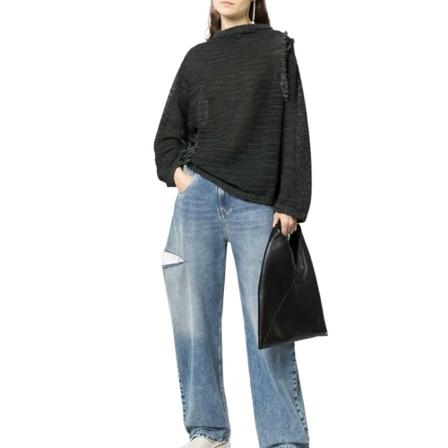 MM6 Maison Margiela, Pull A Effet USÉ Zwart, Dames, Maat:M