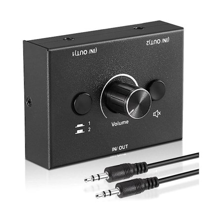 3,5 mm Audio Switch, 2 indgange 1 udgang/1 indgang 2 udgange Audio Splitter Switch, Audio Switch Box