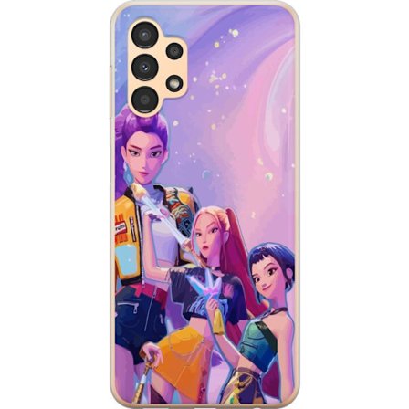Kompatibelt Mobildeksel til Samsung Galaxy A13 Futuristiske popdamer i neonfarger med magiske detaljer mot en drømmeaktig galaksebakgrunn