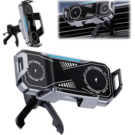 2025 Seneste Model 2025 Intelligent Mobiltelefon-/Padeholder, 2 i 1 Auto Roterende Telefonholder, Trådløs Billader Hurtigopladning Telefonholder