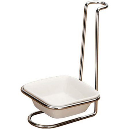 Kjøkken Skje Stativ Hvit Keramikk Enkelt Øse Skje Stativ Holder, Rustfritt Stål