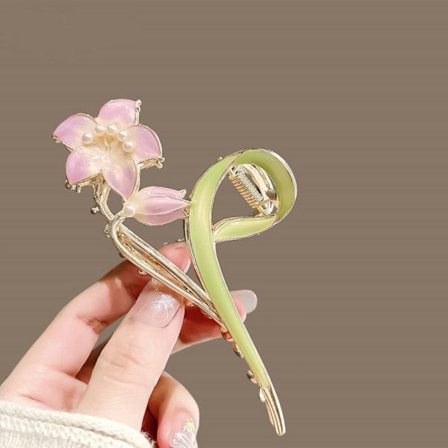 Flower Hair Clip Hair Claw PURPLE