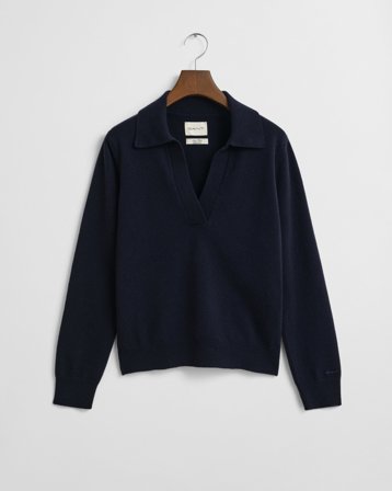 GANT Damen Superfine Lambswool Rugger (XL) Marineblau