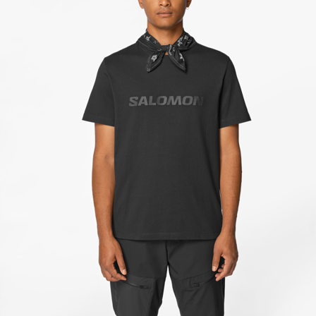 Salomon - Górne warstwy bazowe Odzież Salomon Logo Ss Tee M - Deep Black