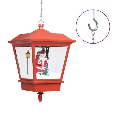 Vidaxl Hänglykta Med Led Och Jultomte Röd 27x27x45 Cm Röd