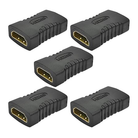 5 st 19-stifts HDMI-kompatibel Hona till 19-stifts Hona Kopplingsförlängare Adapter Konverterare