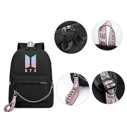Bts Backpack Cute Usb Charging School Bag