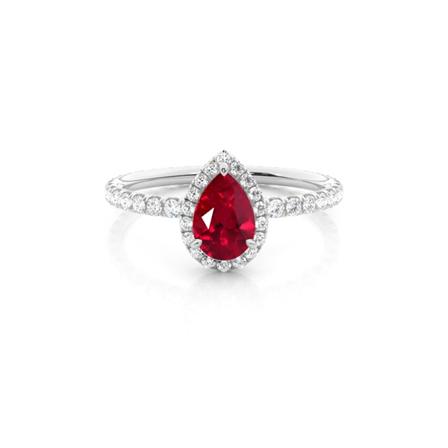 Zinkeneinstellung Birne Rubin Seite Stein Ring