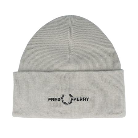 Fred Perry - Beige cuff Bonnet - Graphic Beanie Light Oyster Cuff @ Hatstore