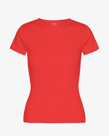 Organic Rib T-Shirt - Red Tangerine L