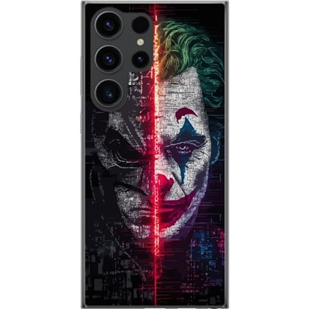 Kompatibel Mobilcover til Samsung Samsung Galaxy S24 Ultra DC Comics Batman Jokern splitt ansigtsplakat Gotham skurke Dark Knight retrofilm helt mod s