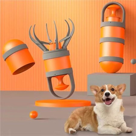 Hundelort opsamler med lortepose, bærbar kæledyrslort opsamler, egnet til små, mellemstore og store hunde (orange).