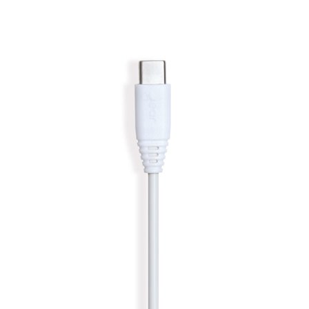 Laddkabel USB-A till USB-C 2.0 1m Vit Rund