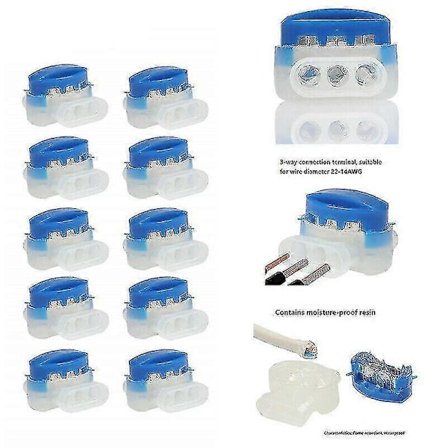 20 stk. Kabelstik med Gel-fyld, 3-leder Stik, Elektriske 314-boks Stik til Automower Udendørs Have -Z