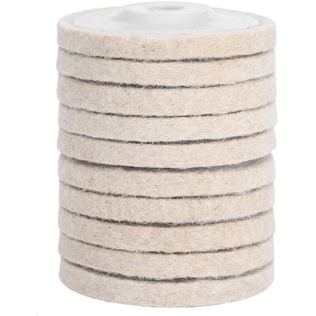 10 stk. polerskiver til vinkelsliber, uldpolering og polerskiver, sæt til metal, smykker, grov uld_MGF