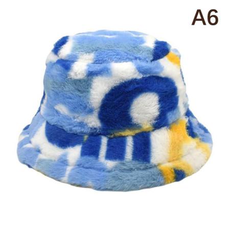 Vinter Fuskpäls Fluffy Bucket Hats Dam Utomhus Varm Solhatt S