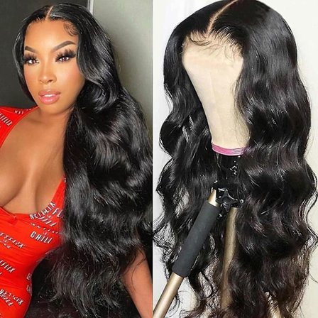 4x4 Body Wave Lace Closure Human Hair Wigs Short Lace Wig Human Hair 14 Inch Lace Front Wigs Human Hair For Black Women 180% Density Pre Plucked With