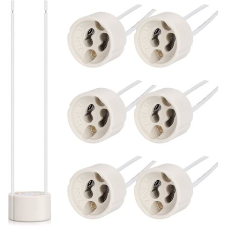 6P GU10 Sockel Lamphållare 0,75 mm² Silikontråd Glödlampa Kontakt La