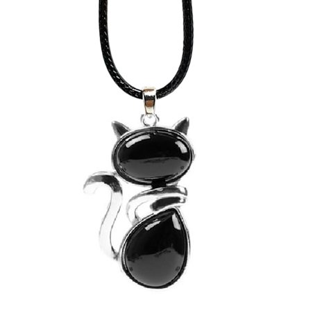 Necklace - Cat - Onyx