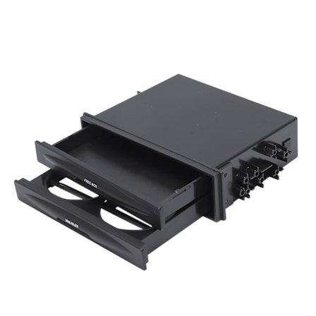 Universell bilinstrumentbrädeslist Dubbel Din Radioficka Kit Dryckeshållare Förvaringslåda