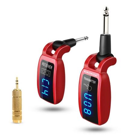 Trådløst gitar system oppladbart oppgradert LED skjerm15 kanaler UHF trådløs gitar sender mottaker