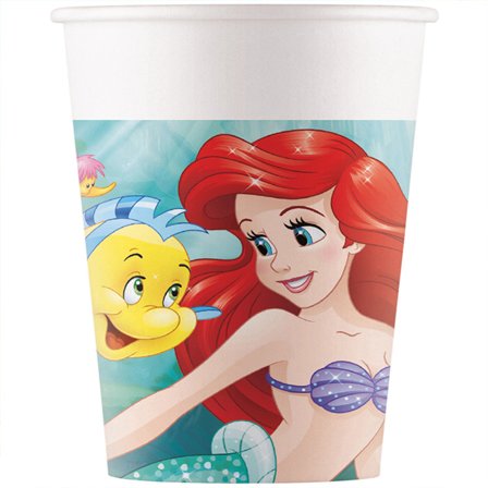 Ariel Muggar 8-pack - Sjöjungfru Kalas Dekoration - Kalaslagret.se
